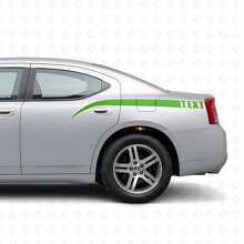 Gebogene Akzentstreifen & benutzerdefinierte Text-Seitenvinylaufkleber für Dodge Charger 2006-2010_3