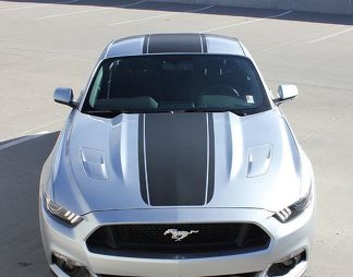 2015–2017 Ford Mustang Median Center Stripes Pony Style Hood Decals GT Vinyl in jeder Farbe