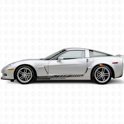 Racing-Style-Streifen Seiten-Vinyl-Aufkleber für Chevrolet Corvette C6 2005-2013