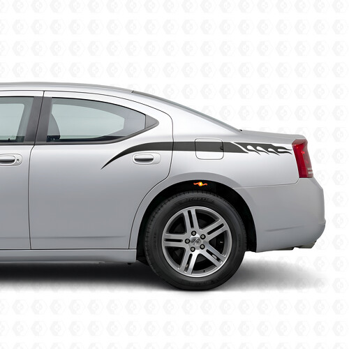 Flammen-Streifen Seiten Vinyl Aufkleber für Dodge Charger 2006-2010
