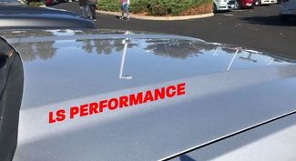 LS Performance Motorhaubenaufkleber Logo Chevy Cadillac Corvette Pontiac GTO Camaro Rot