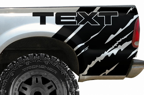 TEXT Zerrissener Viertelwickel Seitenbereich Vinyl-Aufkleber für Ford F-250 1999-2006