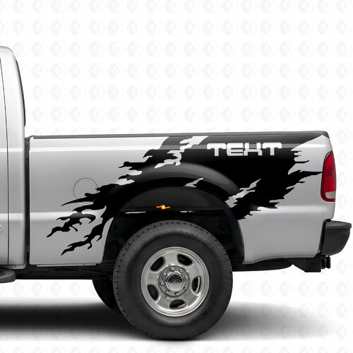 Torn Splash Custom Text Seitenwand Vinyl-Aufkleber für Ford F-250 1999-2006