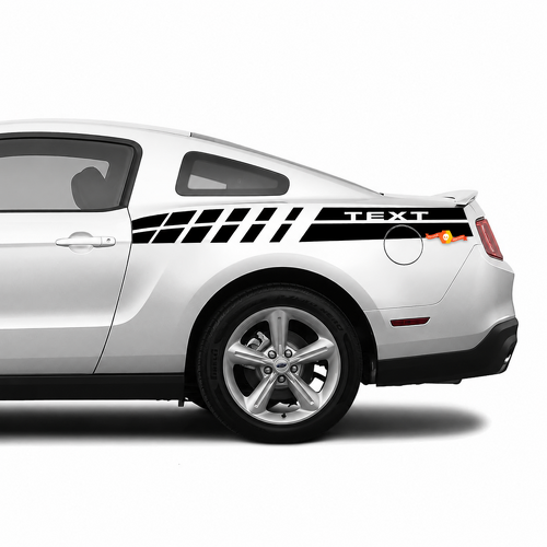 TEXT Segmentierter Doppelstreifen Heckkotflügel Vinyl-Aufkleber für Ford Mustang 2010-2020