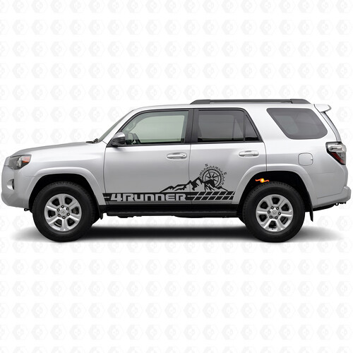 4Runner Mountain Compass Streifen Seiten Tür Vinyl Aufkleber Sticker für Toyota 4Runner 2010-2017_1
