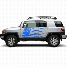 Abgenutzter amerikanischer Flaggen-Vinylaufkleber für die Seitentür des Toyota FJ Cruiser_2