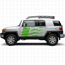 Abgenutzter amerikanischer Flaggen-Vinylaufkleber für die Seitentür des Toyota FJ Cruiser_3