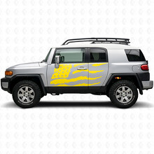 Abgenutzter amerikanischer Flaggen-Vinylaufkleber für die Seitentür des Toyota FJ Cruiser_5