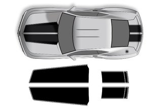 Chevrolet Camaro (2010–2015) Custom Vinyl Decal Wrap Kit – gerade Motorhaube und Kofferraum Streifen