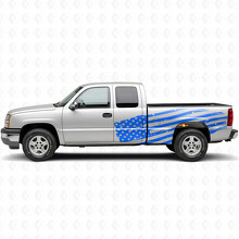 Abgenutzter amerikanischer Flaggen-Vinylaufkleber für die Seiten-Bettkabinentür für Chevrolet Silverado 1999-2007_2