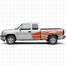 Abgenutzter amerikanischer Flaggen-Vinylaufkleber für die Seiten-Bettkabinentür für Chevrolet Silverado 1999-2007_4