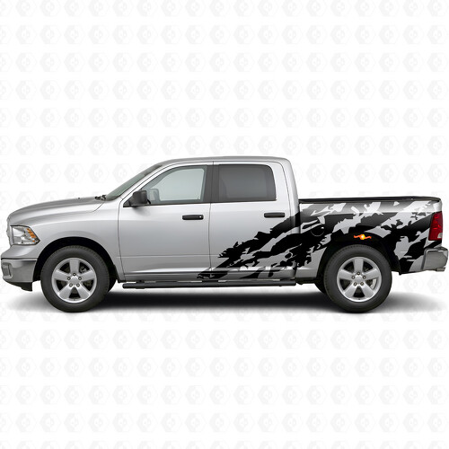 Destroyed Style Seiten-Vinyl-Aufkleber für Dodge Ram 1500