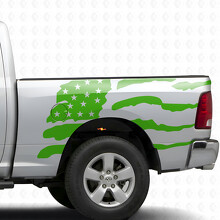 USA-Flagge im Splash-Stil Seitenwand Vinyl-Aufkleber für Dodge Ram 1500_3