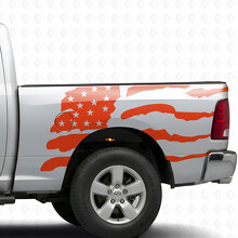 USA-Flagge im Splash-Stil Seitenwand Vinyl-Aufkleber für Dodge Ram 1500_4