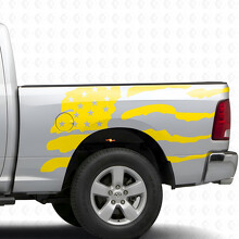 USA-Flagge im Splash-Stil Seitenwand Vinyl-Aufkleber für Dodge Ram 1500_5