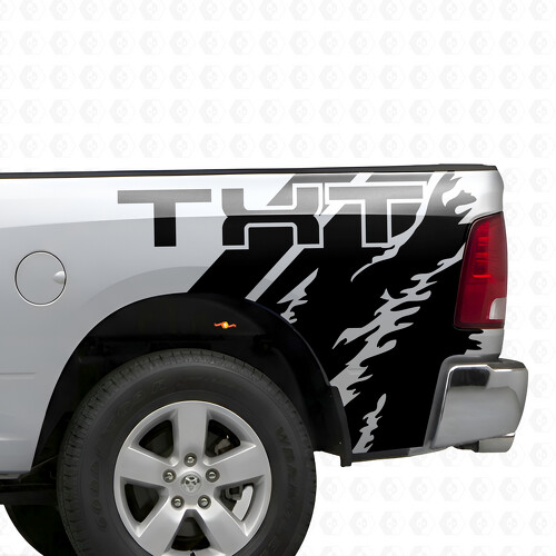 Individuelle Schrift im Splash-Effekt Seiten-Vinylaufkleber für Dodge Ram 1500