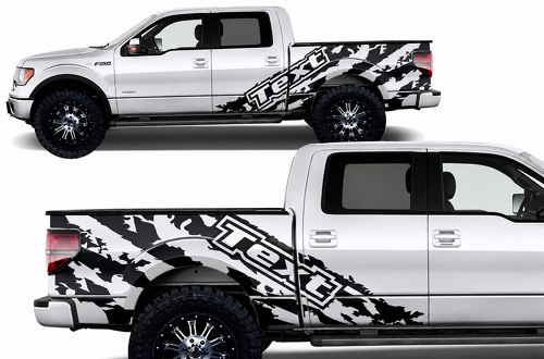 Text Torn Wrap Seitenvinyl-Aufkleber für Ford F-150 2009-2014
