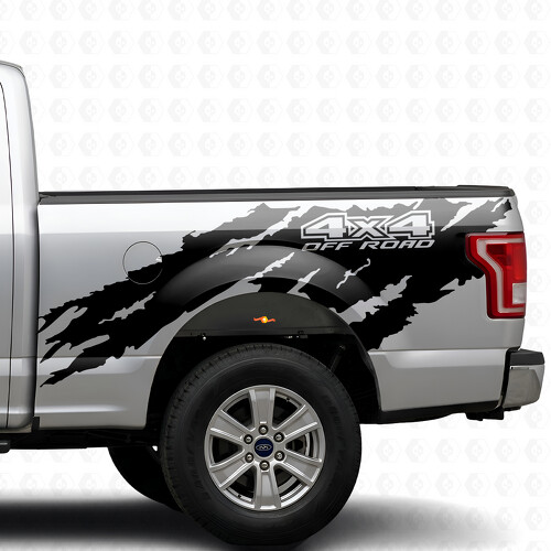 4x4 Offroad-Used-Look Seitenwand Vinyl-Aufkleber Set für Musclecar Truck 2015-17