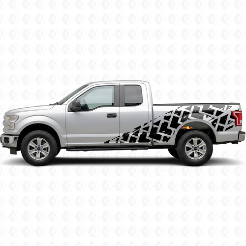 Großes Reifenspuren-Streifen Seiten-Vinyl-Dekor Kit für Musclecar Truck 2015-2017