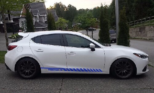 Racing Graphic Stripe Autoseiten-Vinyl-Aufkleber für Mazda 3 2010–2018