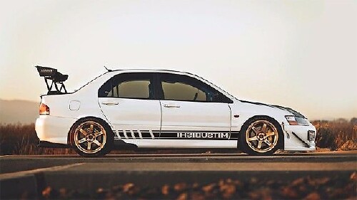 2 x mehrere Farbgrafiken Mitsubishi Lancer EVO Mirage Autorennen Aufkleber Aufkleber 1