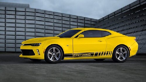 2 x mehrfarbiger Grafik-Autorennen-Chevrolet-Camaro-Symbol-Vinyl-Aufkleber