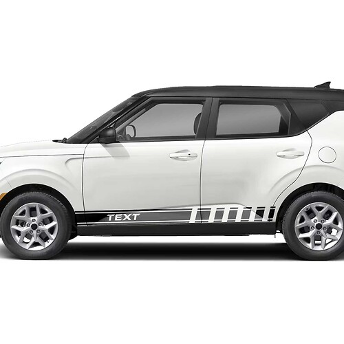 Vinyl-Aufkleber mit seitlichen Rennstreifen, passend für Kia Soul
