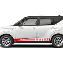 Vinyl-Aufkleber mit seitlichen Rennstreifen, passend für Kia Soul
 2