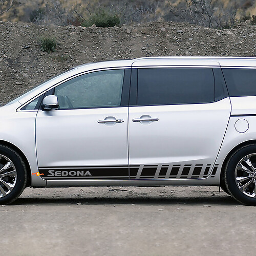 Vinyl-Aufkleber mit seitlichen Rennstreifen, passend für Kia Sedona
