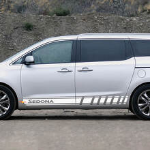 Vinyl-Aufkleber mit seitlichen Rennstreifen, passend für Kia Sedona
 3