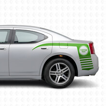 Benutzerdefinierter Text im Kreis & Krallenstreifen Seiten-Vinylaufkleber für Dodge Charger 2006-2010_3
