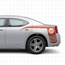 Benutzerdefinierter Text im Kreis & Krallenstreifen Seiten-Vinylaufkleber für Dodge Charger 2006-2010_4