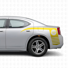 Benutzerdefinierter Text im Kreis & Krallenstreifen Seiten-Vinylaufkleber für Dodge Charger 2006-2010_5