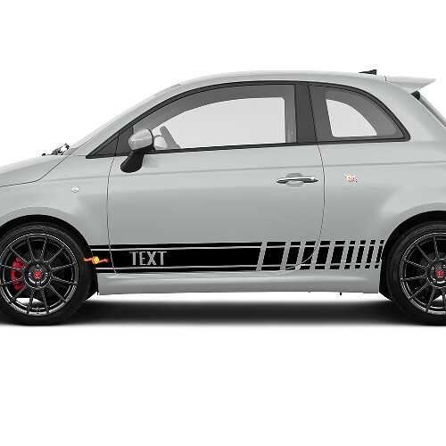 Spezialanfertigung Textgrafik Racing Vinyl Aufkleber für Fiat 500 Abarth