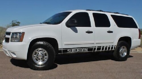 2 x mehrere Farbgrafiken Chevrolet Suburban Car Racing Vinyl-Aufkleber