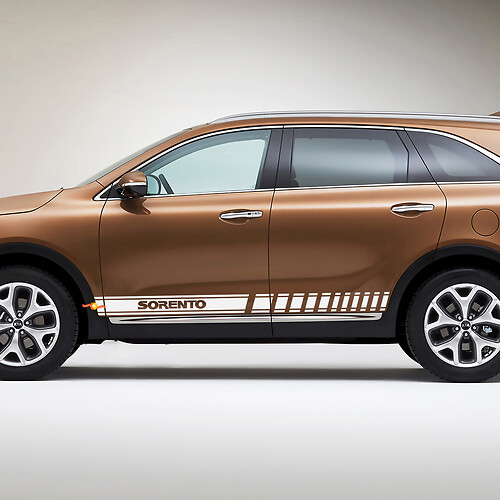 Vinyl-Aufkleber mit seitlichen Rennstreifen, passend für Kia Sorento
