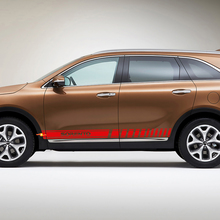 Vinyl-Aufkleber mit seitlichen Rennstreifen, passend für Kia Sorento
 2