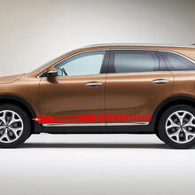 Vinyl-Aufkleber mit seitlichen Rennstreifen, passend für Kia Sorento
 2