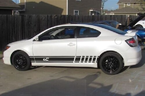 2 x mehrfarbige Grafiken, tC-Symbol, Autorennen, Vinyl-Aufkleber