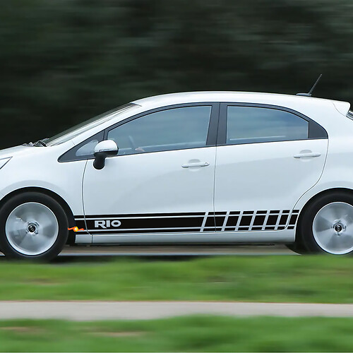 Vinyl-Aufkleber mit seitlichen Rennstreifen, passend für Kia Rio
