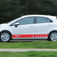 Vinyl-Aufkleber mit seitlichen Rennstreifen, passend für Kia Rio
 2