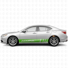 Rennstil Seitenstreifen Vinylaufkleber-Set für Acura ILX TLX RLX_3