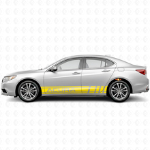 Rennstil Seitenstreifen Vinylaufkleber-Set für Acura ILX TLX RLX_5