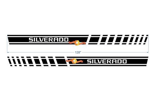 2X mehrfarbige Grafiken Chevrolet Silverado Car Racing Vinyl-Aufkleber, 128