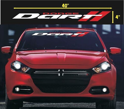 Dart-Logo mit Doppeltstreifen Windschutzscheiben-Vinylaufkleber für Dodge Dart