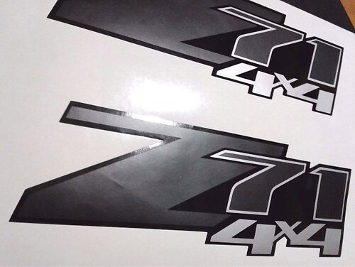 Z71 4x4 Aufkleber Aufkleber Silverado Chevrolet Truck Chevy BLACK MATT (Set)
