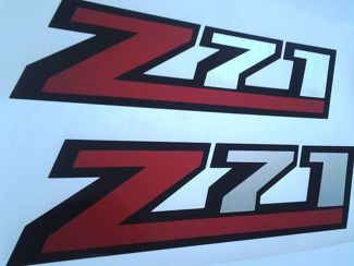Z71 Aufkleber Silverado Aufkleber (Set) chrom gebürstet und rot