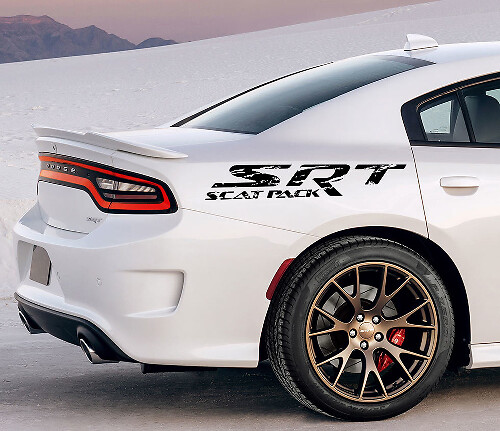 SRT Scat Pack Used-Look Seitenvinylaufkleber für Dodge Charger Challenger