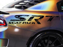 2x SRT SCAT PACK im Grunge Distressed Style Side Splash Vinyl Aufkleber für Dodge Charger Challenger Scatpack 2