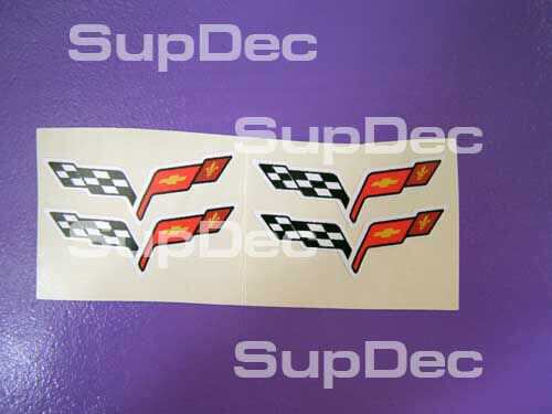 Crossed Flags Radnabenkappen Vinylaufkleber für Chevrolet Corvette C6